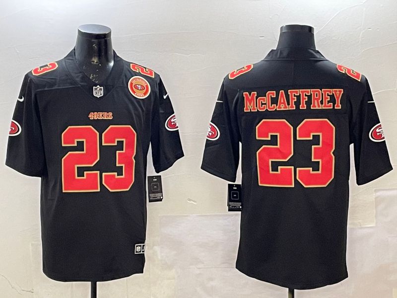 Men San Francisco 49ers #23 Mccaffrey Black gold Fashion 2025 Nike Limited NFL Jersey style 5->san francisco 49ers->NFL Jersey